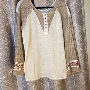 Umgee top with raw edges